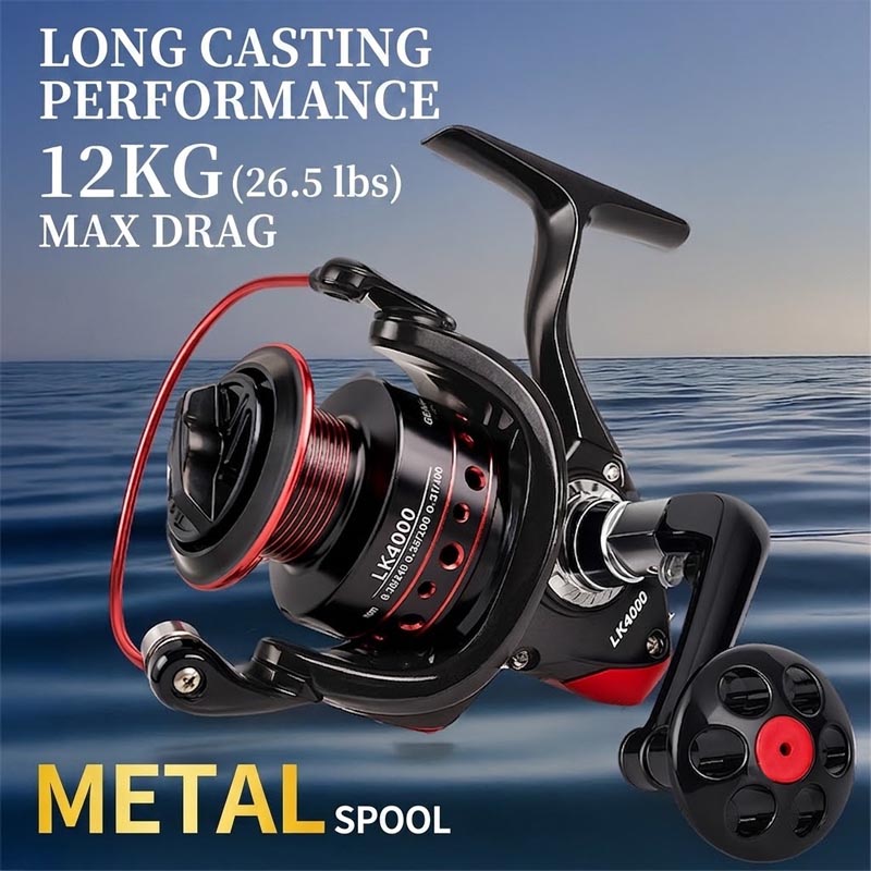 Trolling Reel - Carretilha de Pesca de Metal Completo,