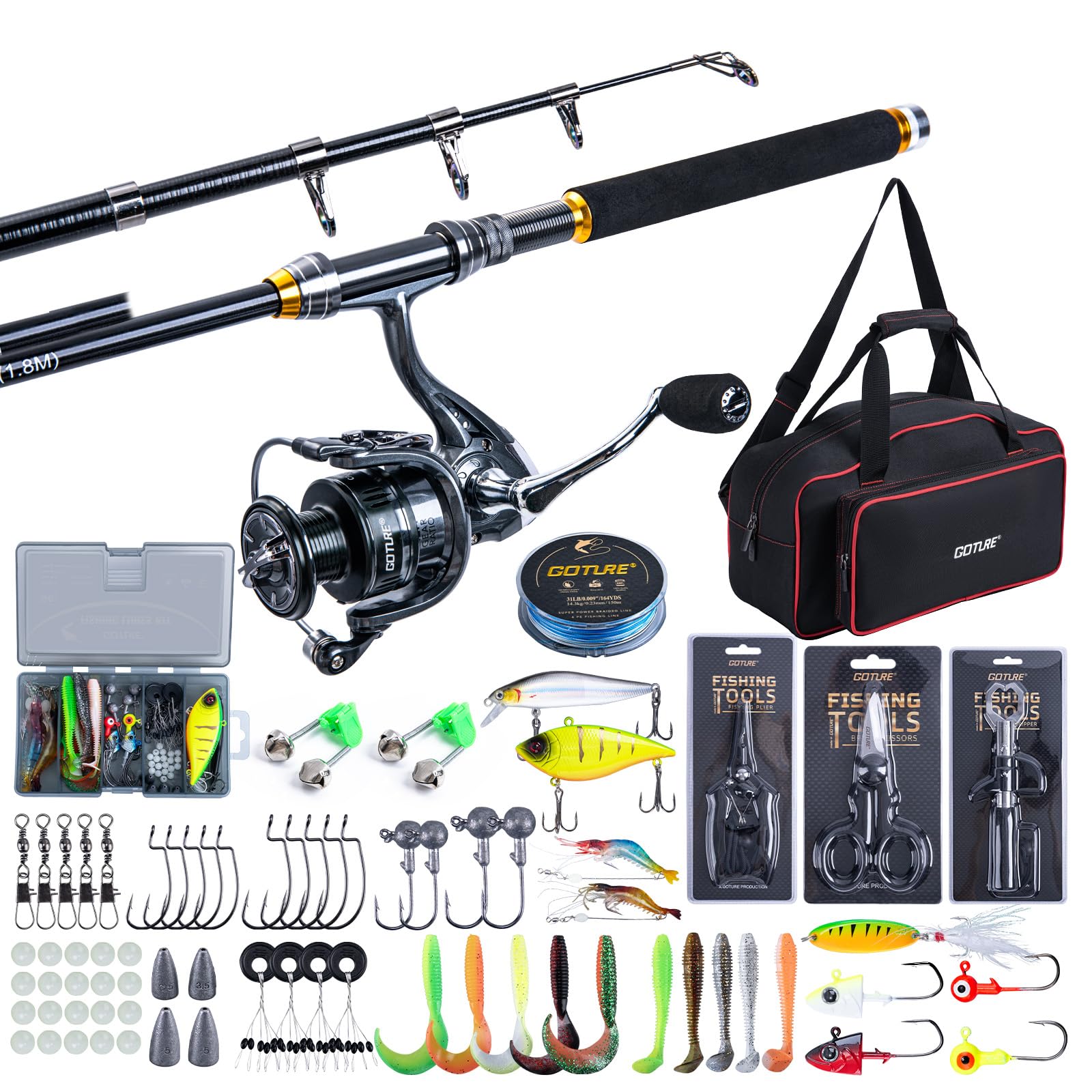 Reel Bag - Goture vara de pesca telescópica e