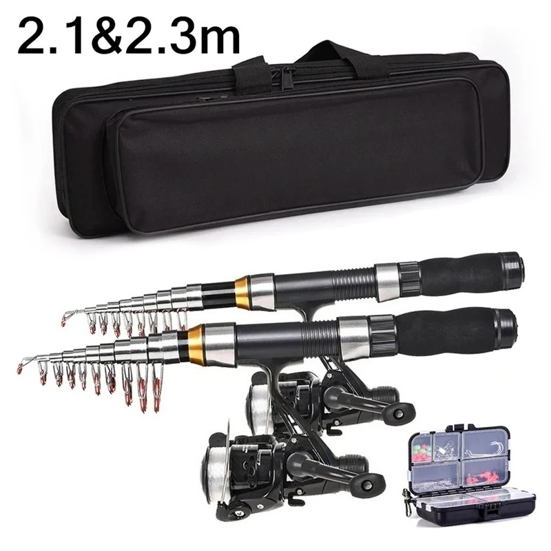 Spincast Reel - BRAVMAK 2.1/2.3 mTelescópica Vara de Pesca